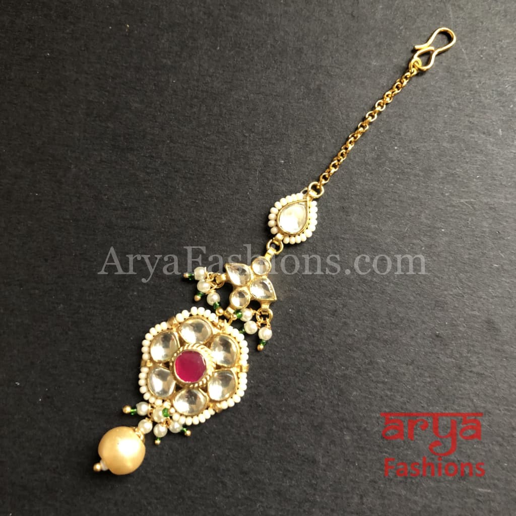 Russhi CZ Kundan Mang Tikka for Girls