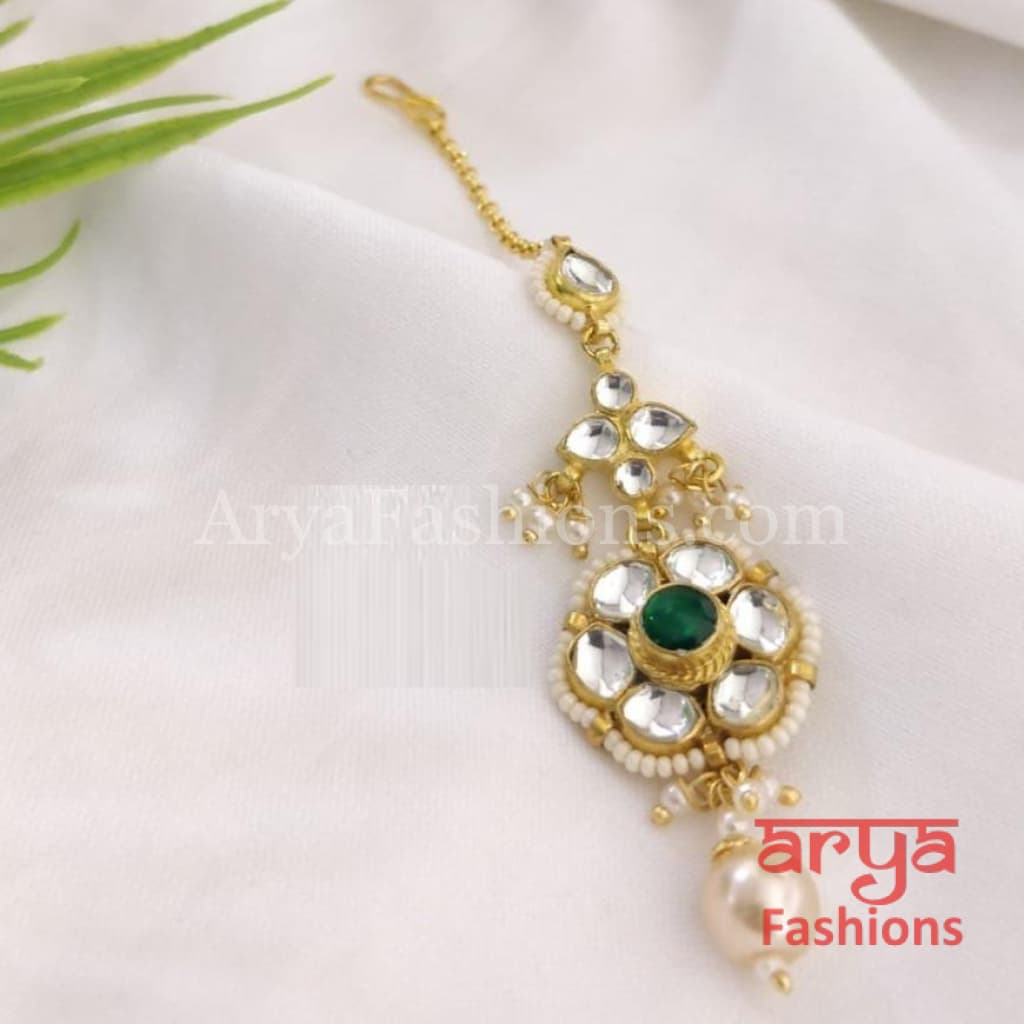 Russhi CZ Kundan Mang Tikka for Girls
