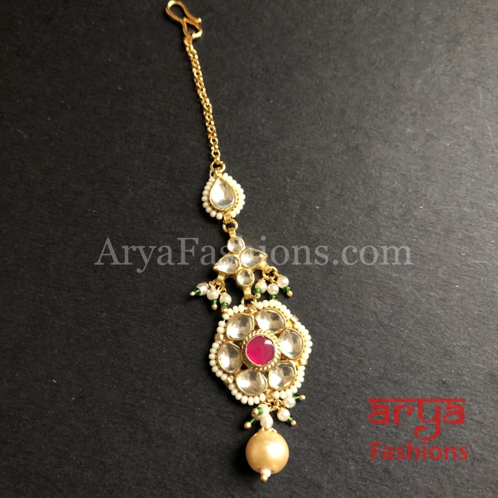 Russhi CZ Kundan Mang Tikka for Girls
