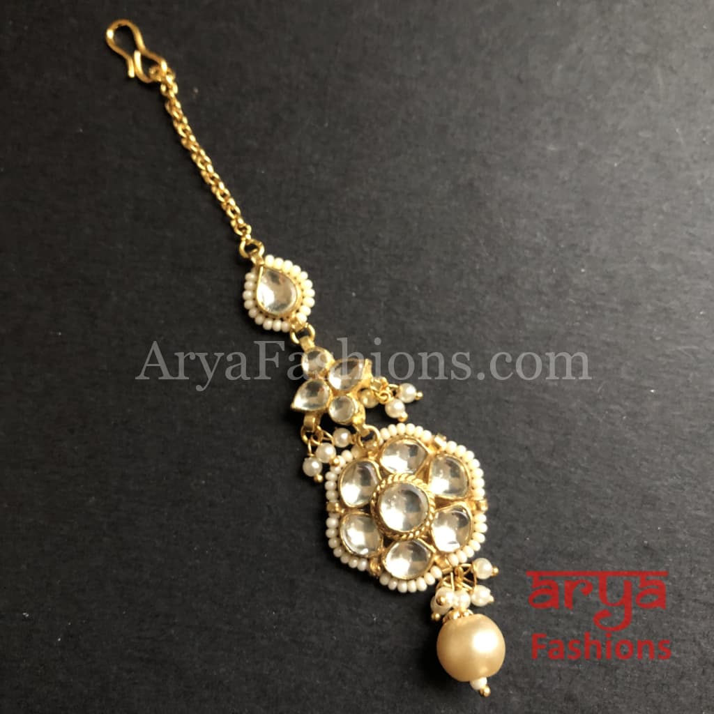 Russhi CZ Kundan Mang Tikka for Girls