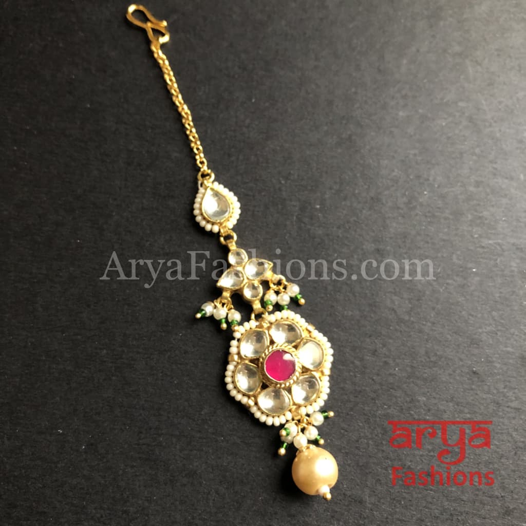 Russhi CZ Kundan Mang Tikka for Girls