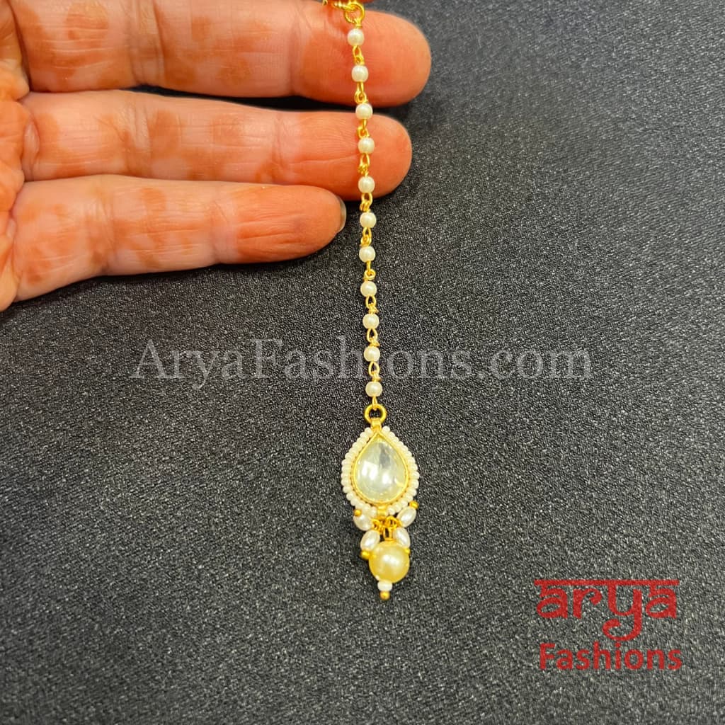 Russhi CZ Kundan Small Mang Tika for Girls