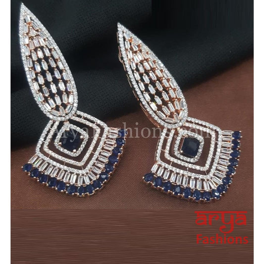 Saisha Rose Gold finish CZ earrings