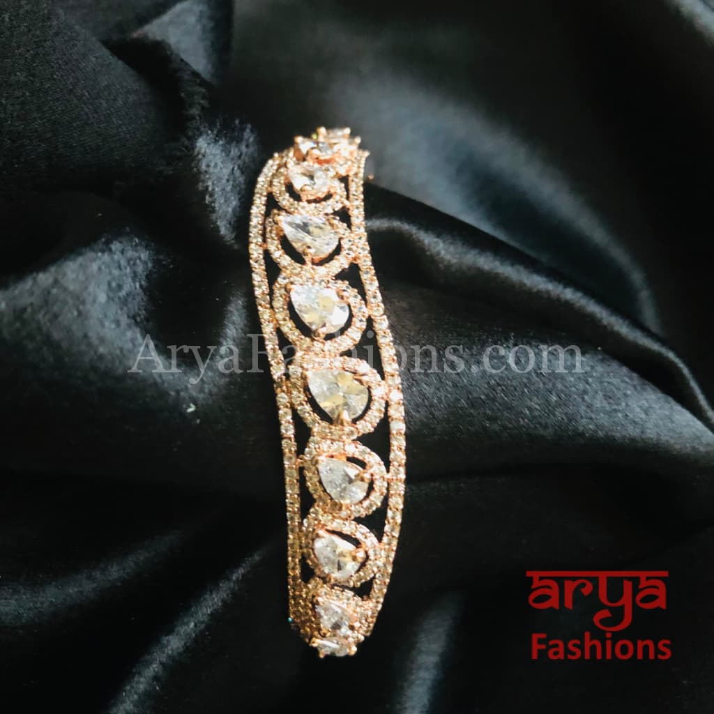 Sana Rose Gold CZ Crystal Bracelet/ Cubic Zirconia Party Bracelet