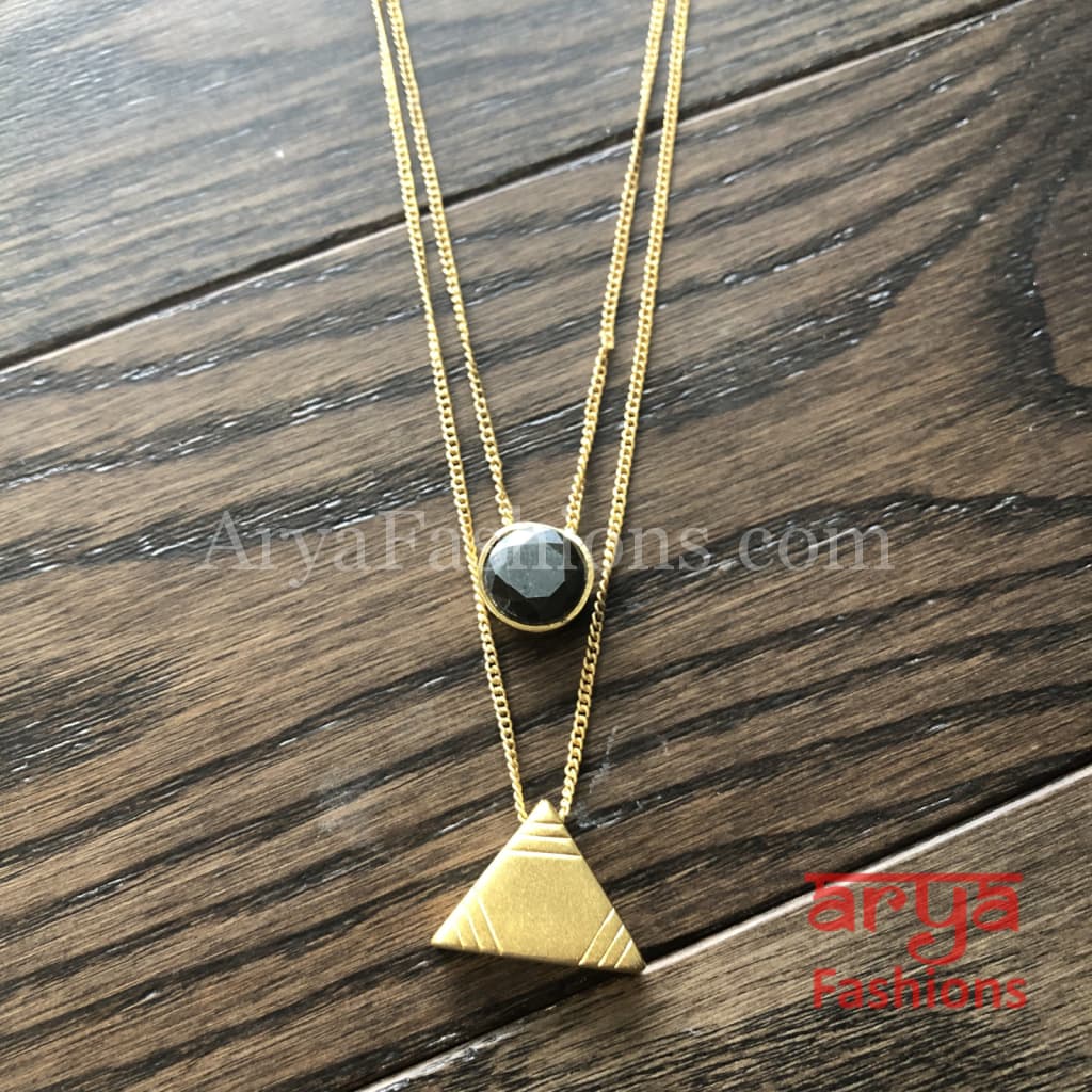 Sara Two Line Golden Necklace/Multi-layer necklace/Two-Tier Necklace
