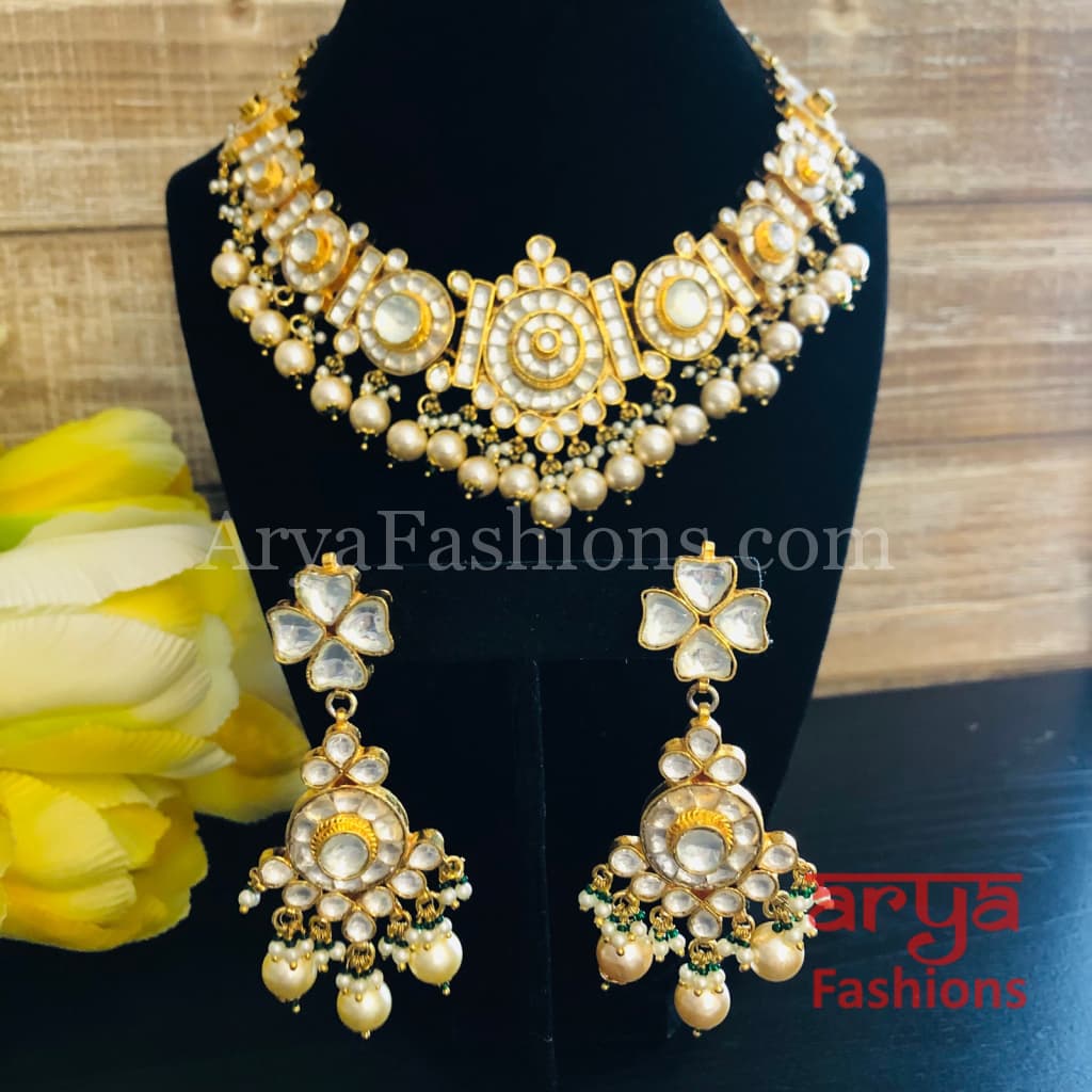 Shamira Polki Kundan Choker Necklace/ Rajwadi Necklace