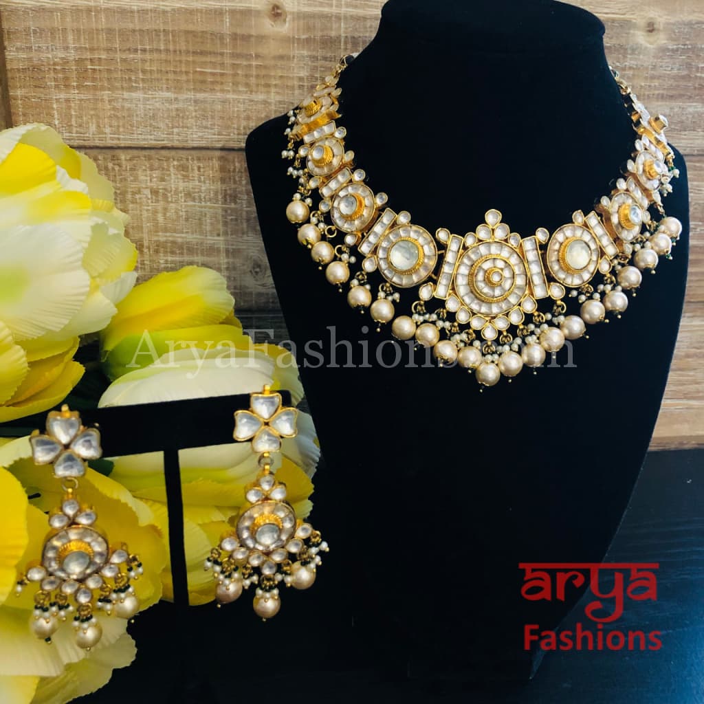 Shamira Polki Kundan Choker Necklace/ Rajwadi Necklace
