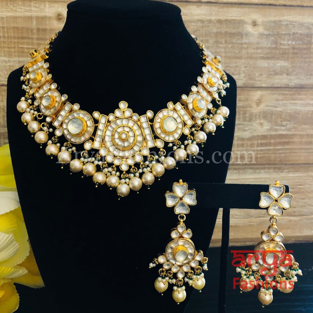 Shamira Polki Kundan Choker Necklace/ Rajwadi Necklace