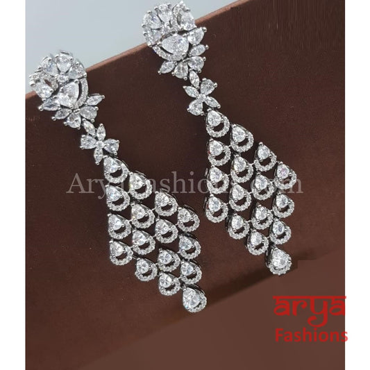 Sibi Victorian Silver CZ earrings