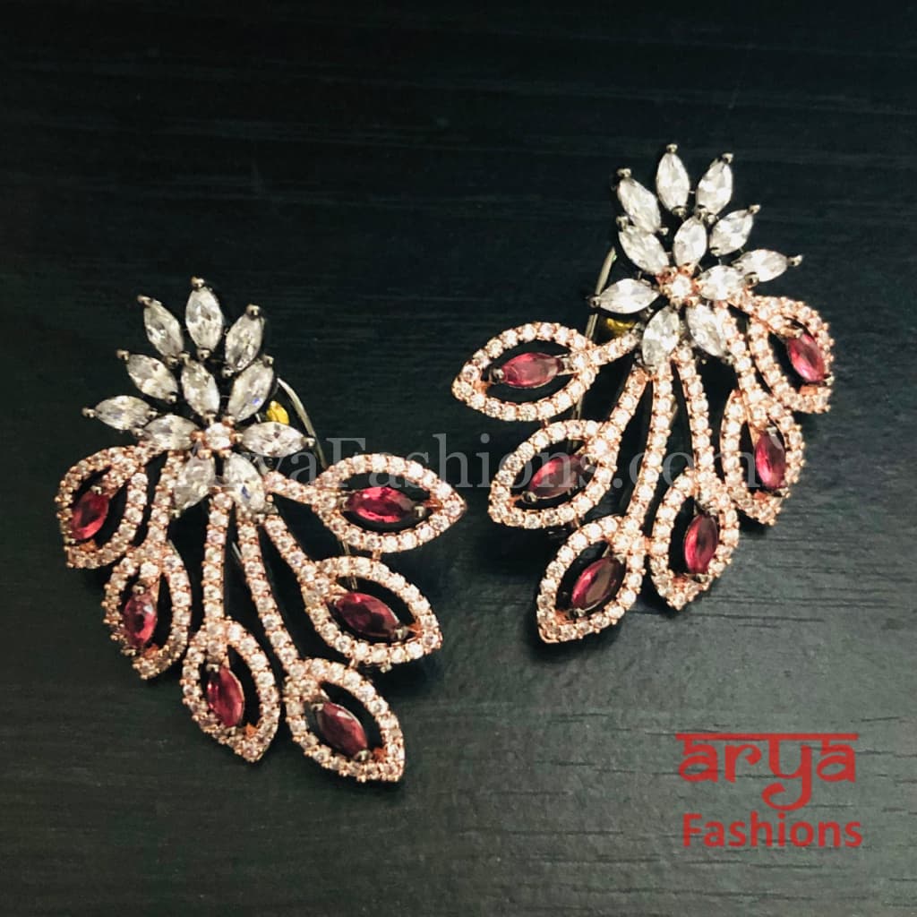 Silver Cubic Zirconia Designer Studs