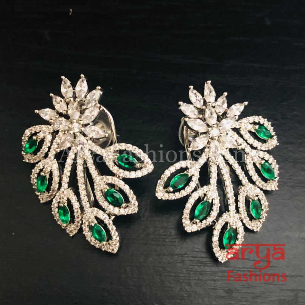 Silver Cubic Zirconia Designer Studs