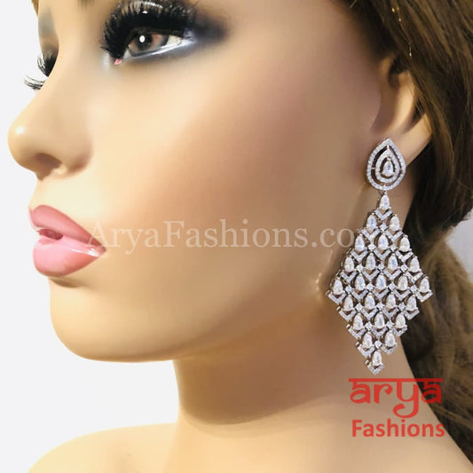 Silver Cubic Zirconia Party earrings