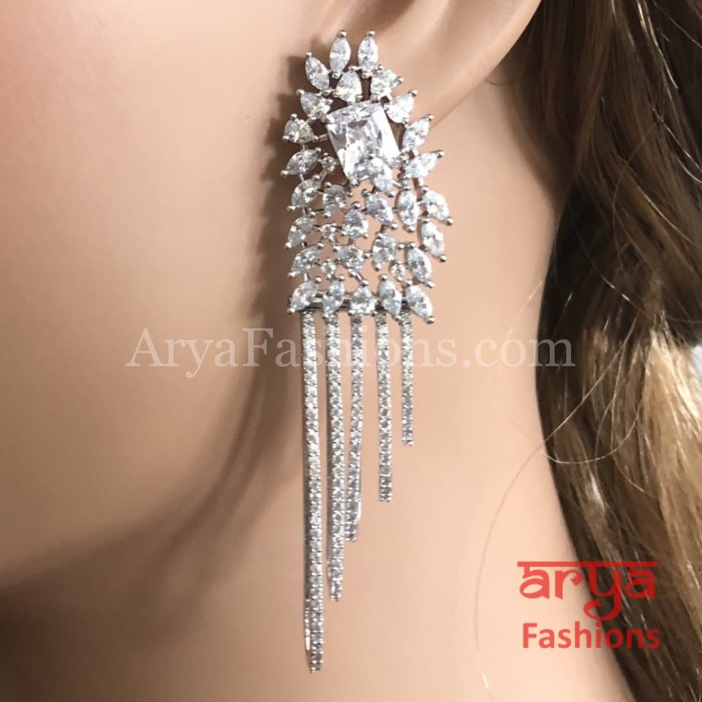 Silver Cubic Zirconia Party earrings