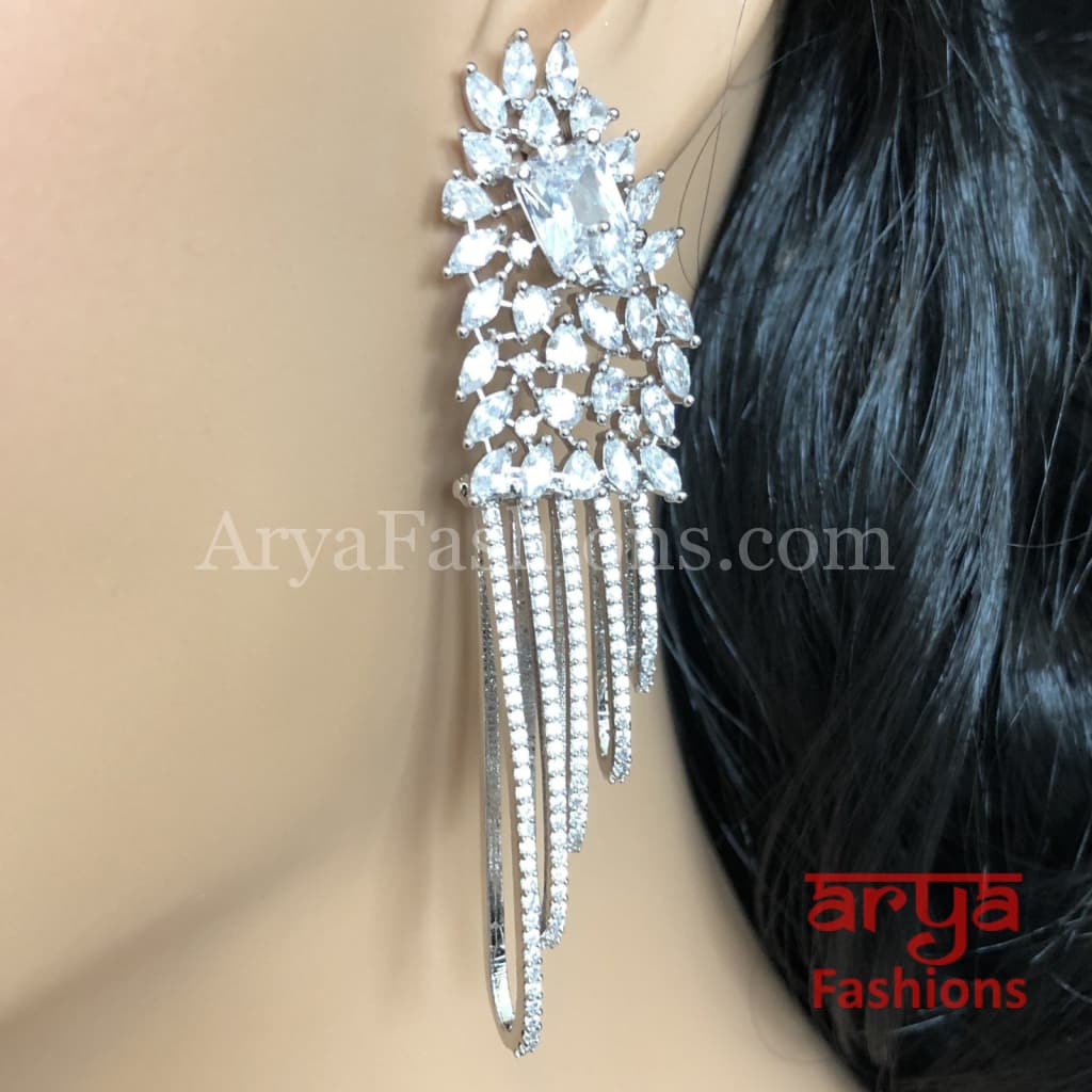 Silver Cubic Zirconia Party earrings