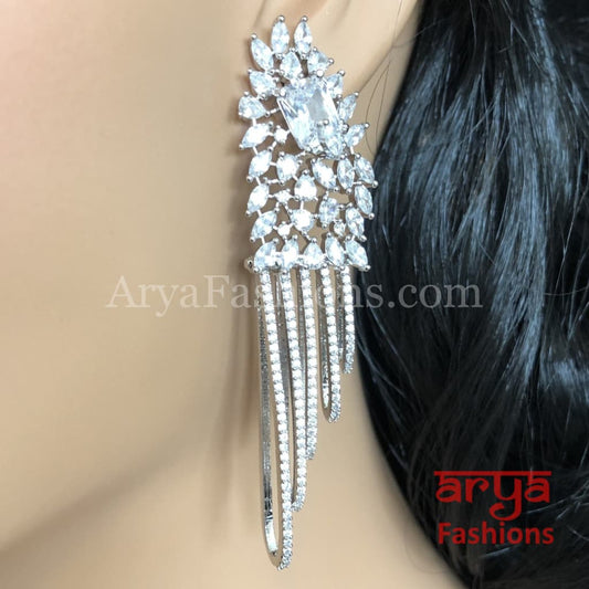 Silver Cubic Zirconia Party earrings