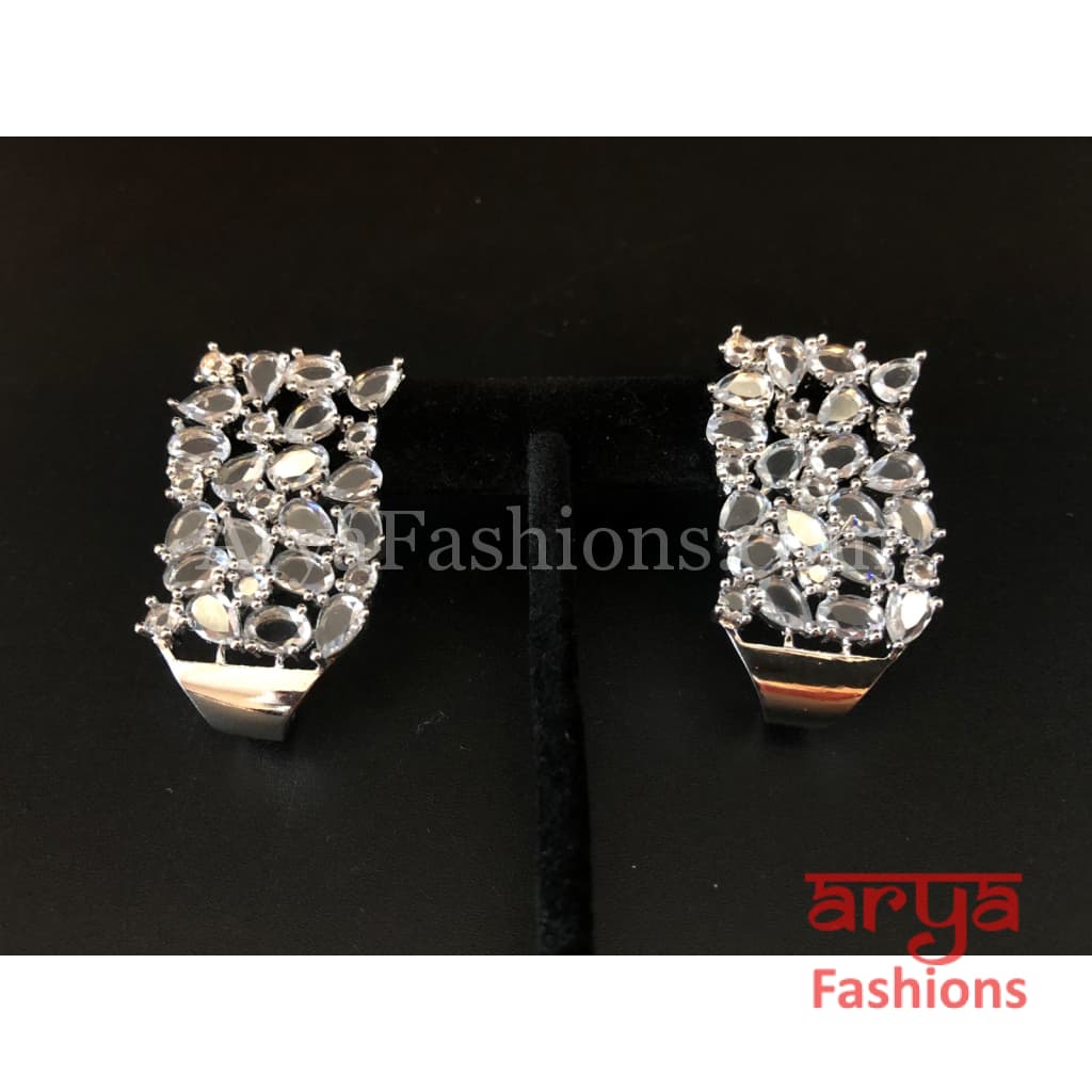 Silver CZ Designer Studs