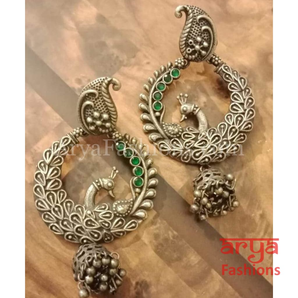 Silver Jhumka Ethnic Oxidized Indian Trendy Earrings