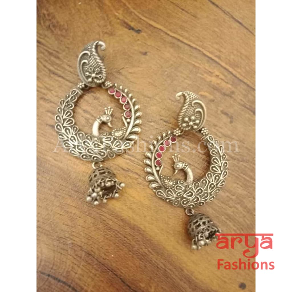 Silver Jhumka Ethnic Oxidized Indian Trendy Earrings