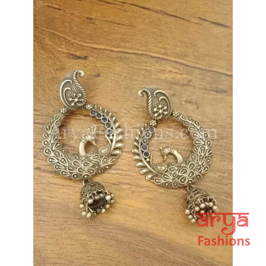 Silver Jhumka Ethnic Oxidized Indian Trendy Earrings