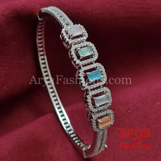 Silver Monalisa Stones CZ Bracelet