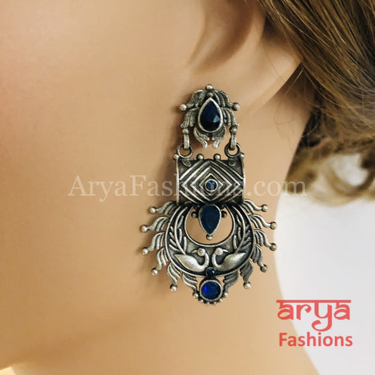 Silver Oxidized Earrings Indian Trendy