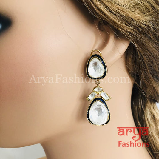 Solitaire Kundan Fusion Earrings