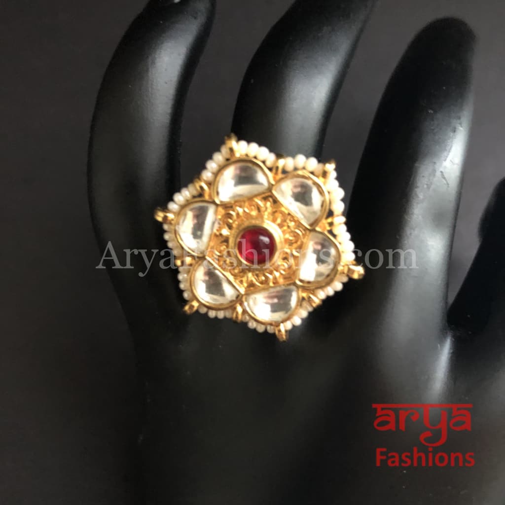 Star Kundan Jadau Bridesmaid Bollywood Ring