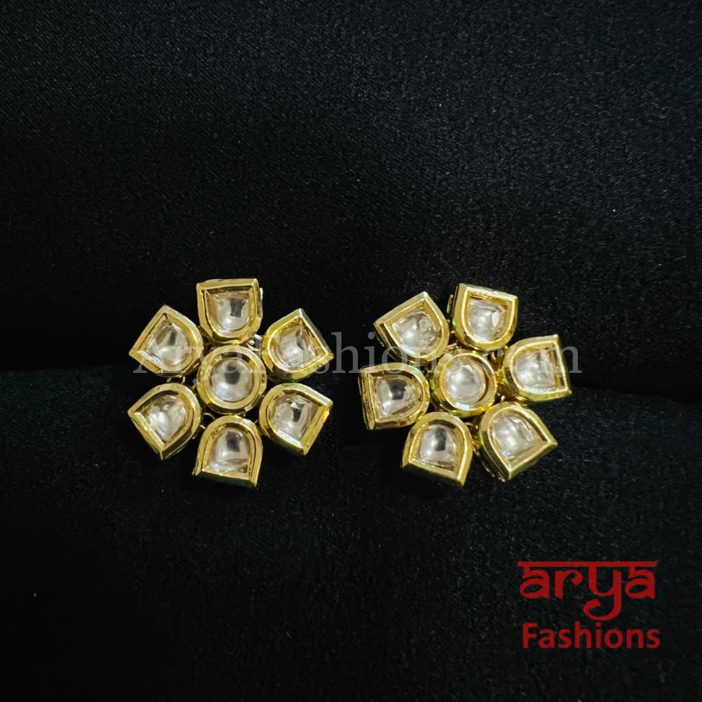 Star Kundan Meenakari Gold plated Studs