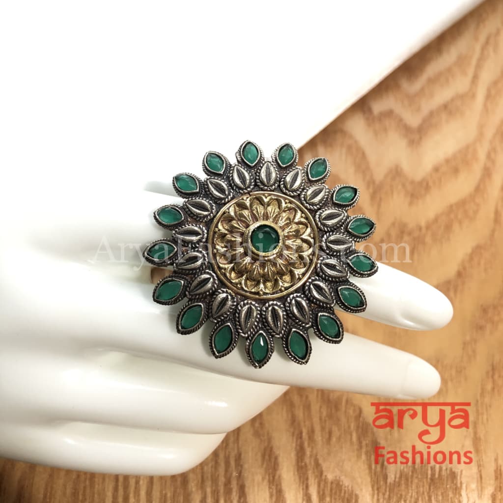 Statement Ring/German Silver Ring/Oxidized Ring/Trendy/Bohemian Ring