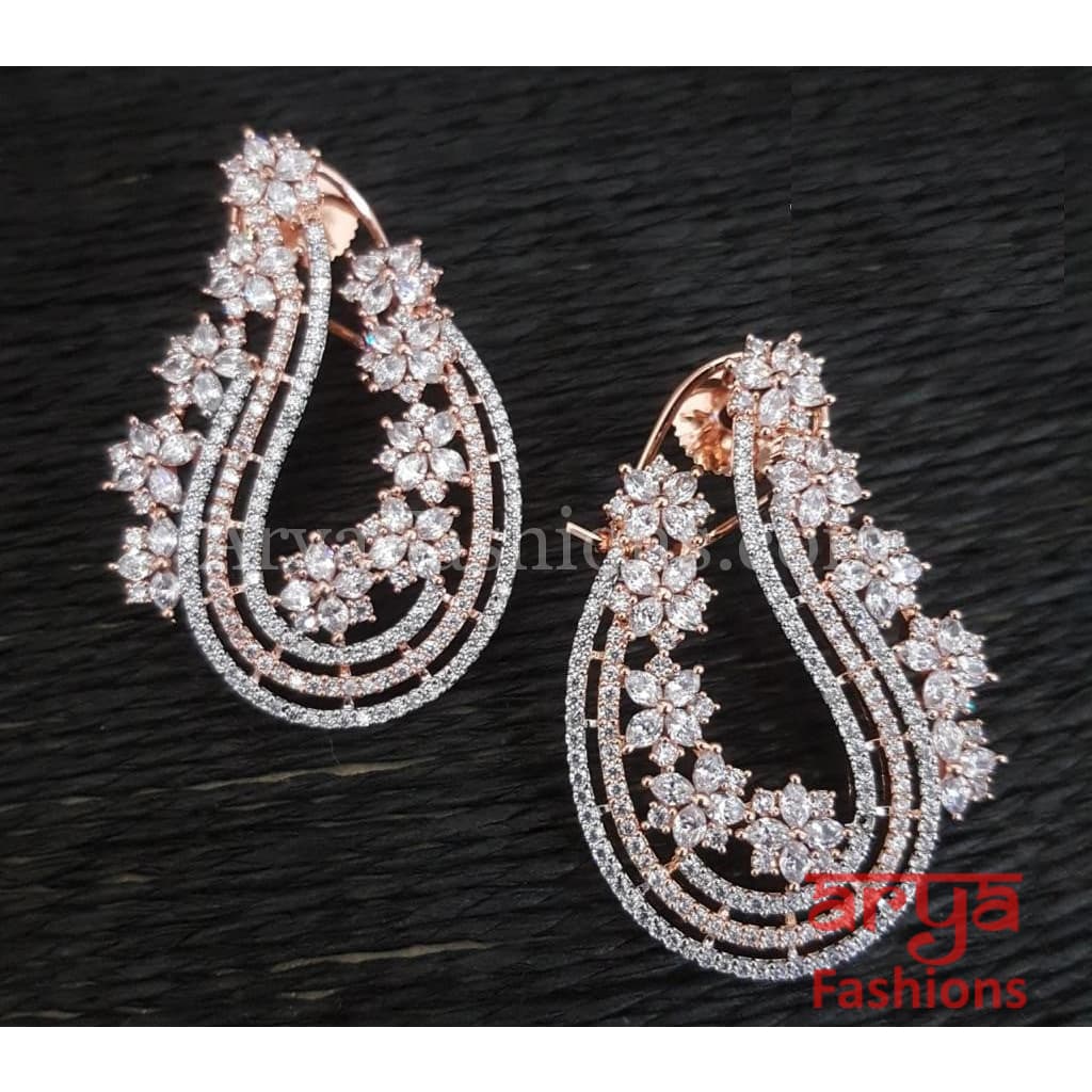 Sunisha CZ Studs in Gold/ Rose Gold/Silver Earrings