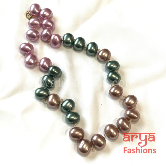 Tanjore Beads Pearls Indian Necklace