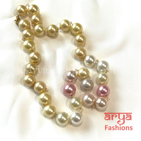 Tanjore Beads Pearls Indian Necklace