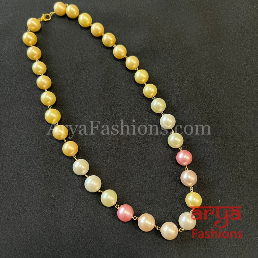 Tanjore Beads Pearls Indian Necklace