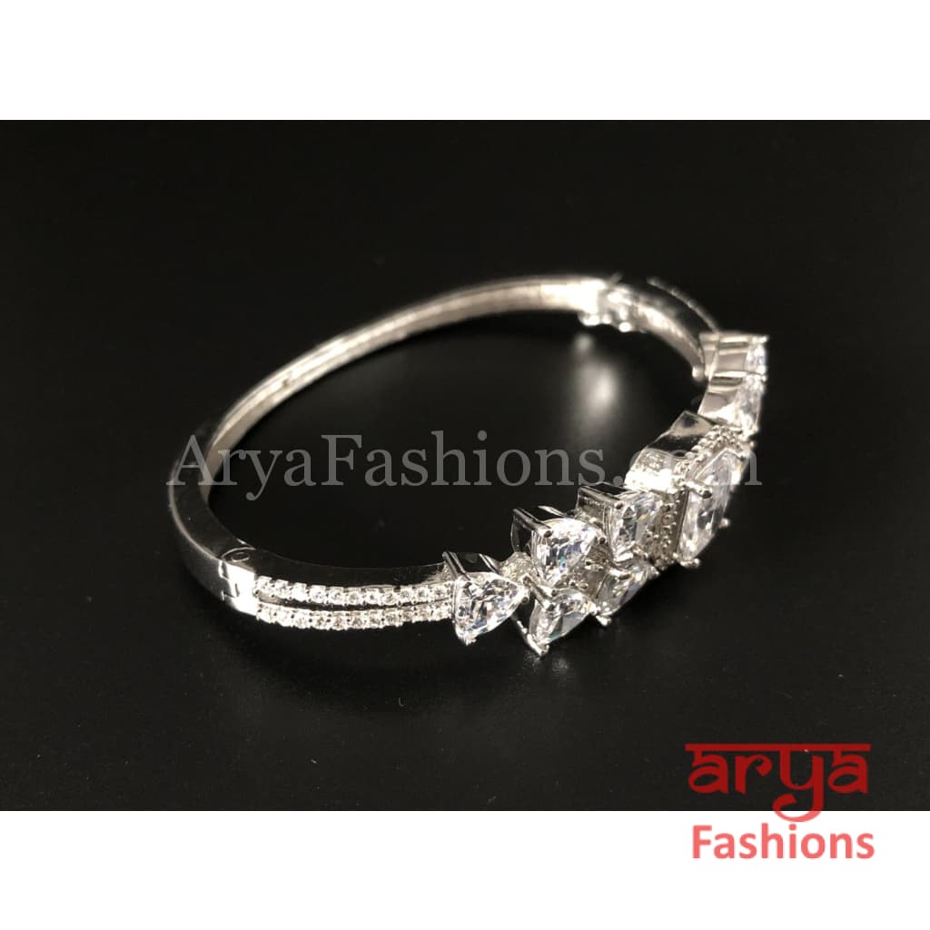 Tunisha Designer Silver CZ Bracelet