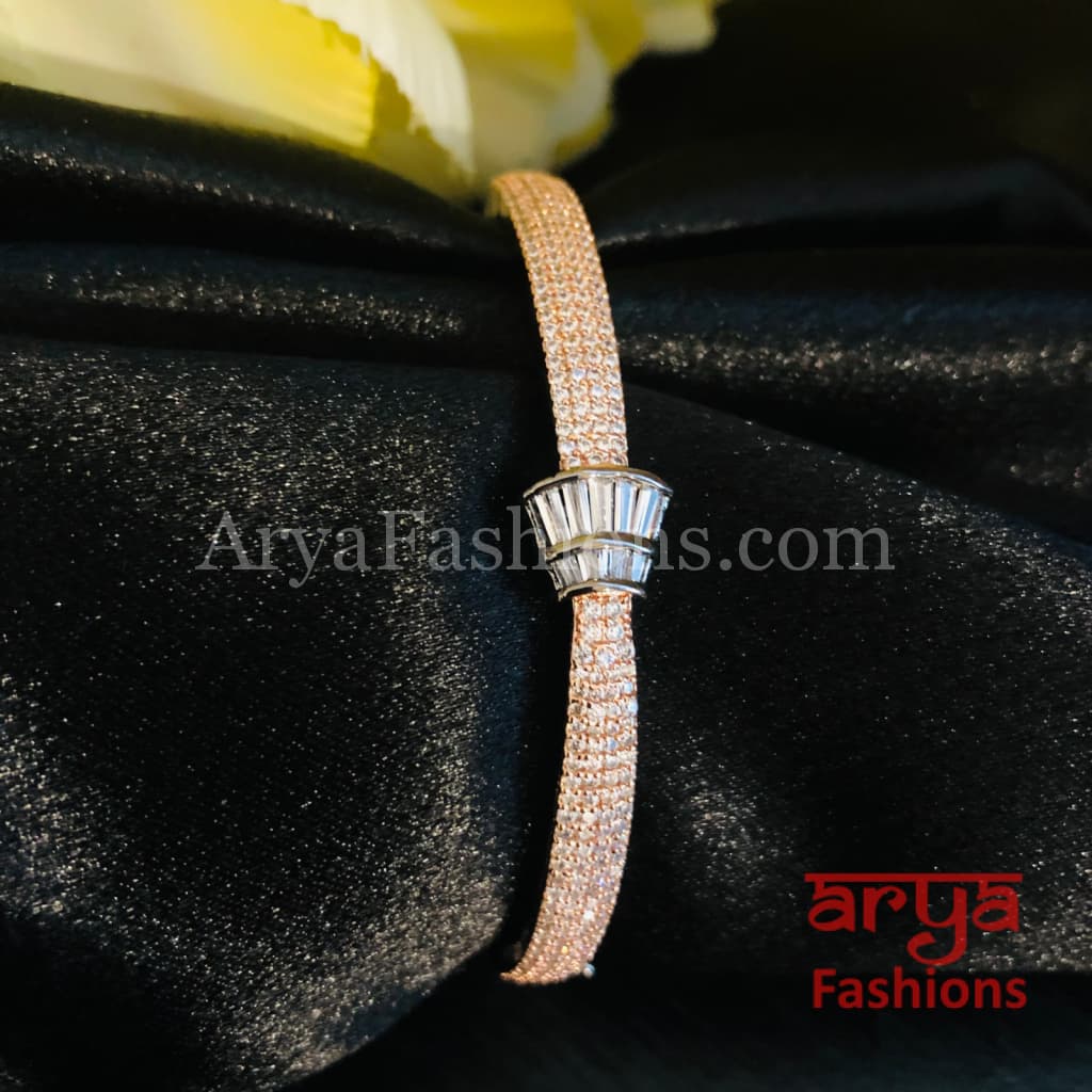 Victorian Rose Gold CZ Bracelet / Designer